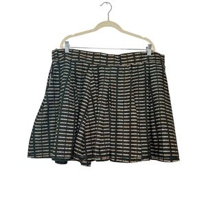 Francis Benedict Skirt XL‎ African Pleated Green Black Orange Pattern Cotton NEW